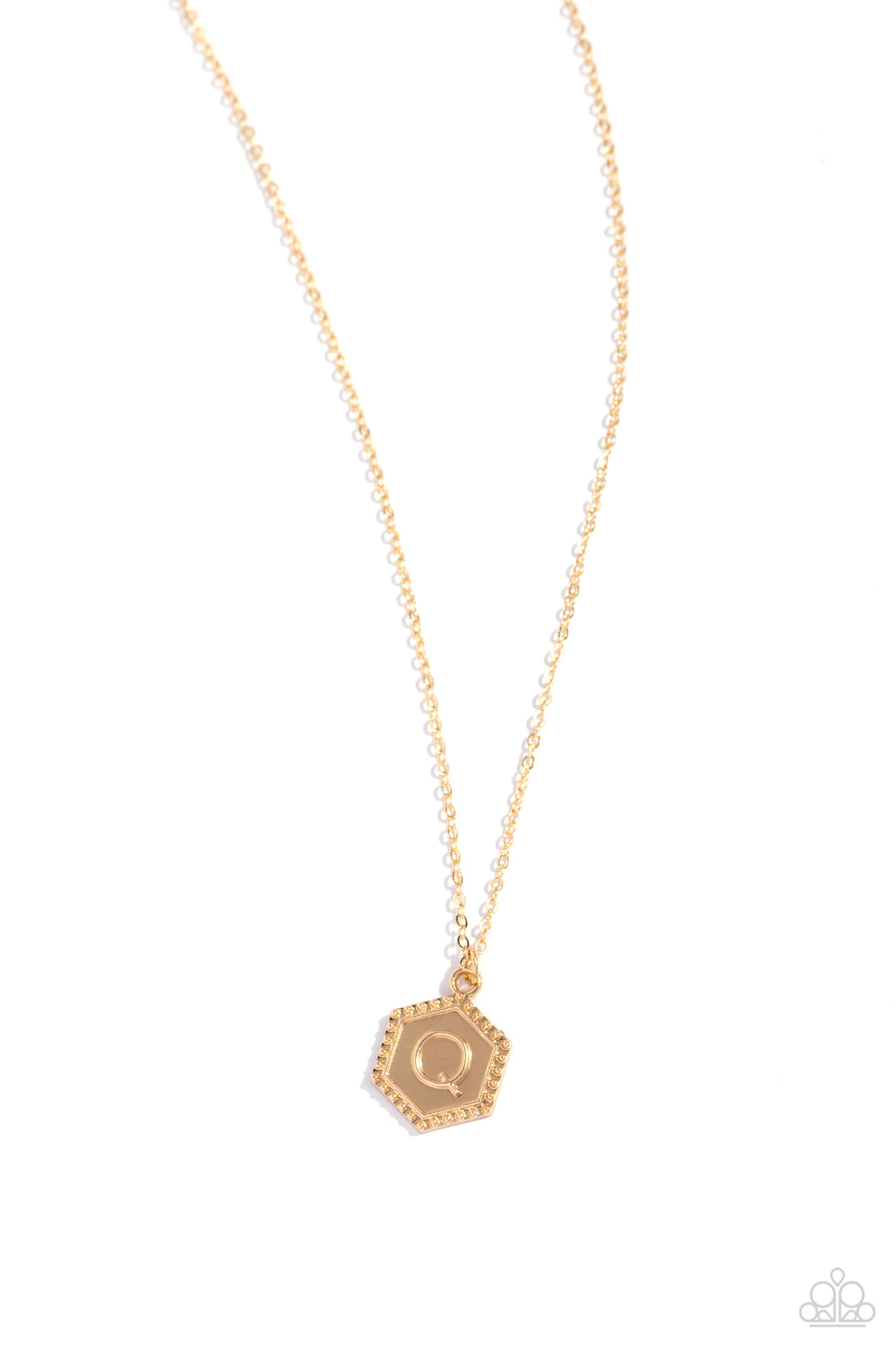 Emblematic Elegance - Gold - Q Initial Necklace