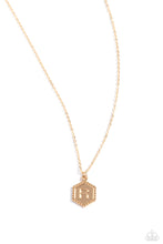 Load image into Gallery viewer, Emblematic Elegance - Gold - R Initial Necklace
