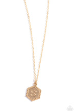 Load image into Gallery viewer, Emblematic Elegance - Gold - S Initial Necklace
