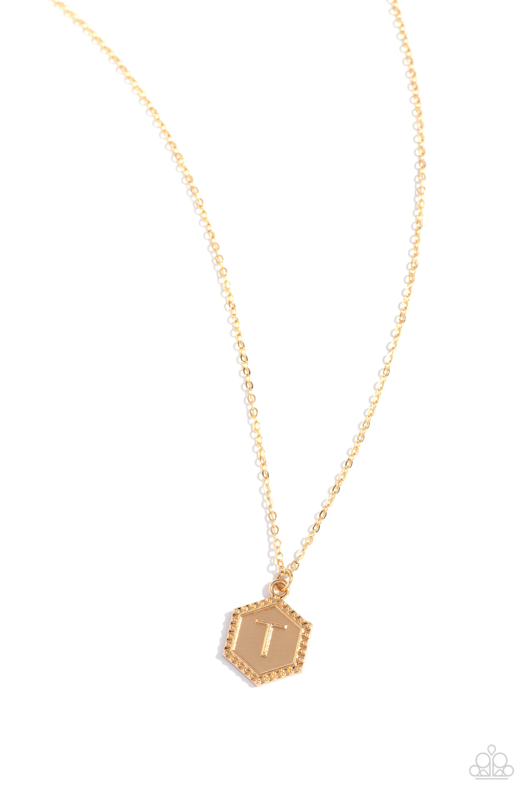 Emblematic Elegance - Gold - T Initial Necklace