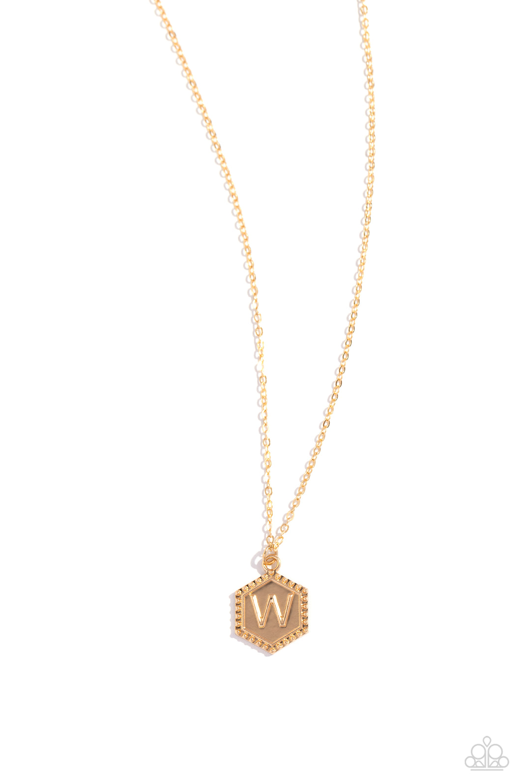 Emblematic Elegance - Gold - W Initial Necklace