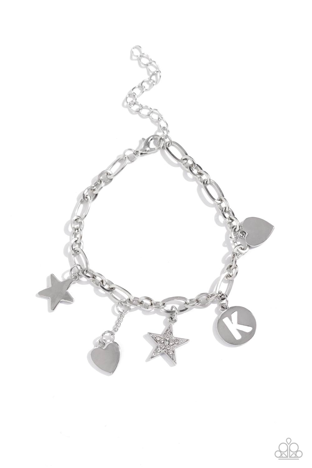 Legacy Letters - White - K Initial Bracelet