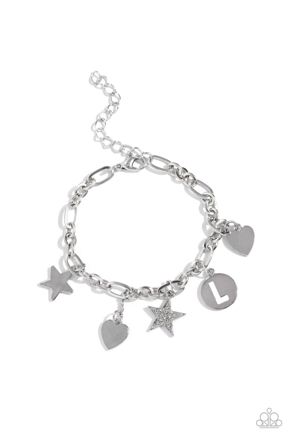 Legacy Letters - White - L Initial Bracelet