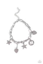 Load image into Gallery viewer, Legacy Letters - White - M Initial Bracelet
