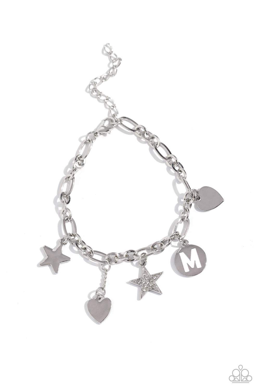 Legacy Letters - White - M Initial Bracelet