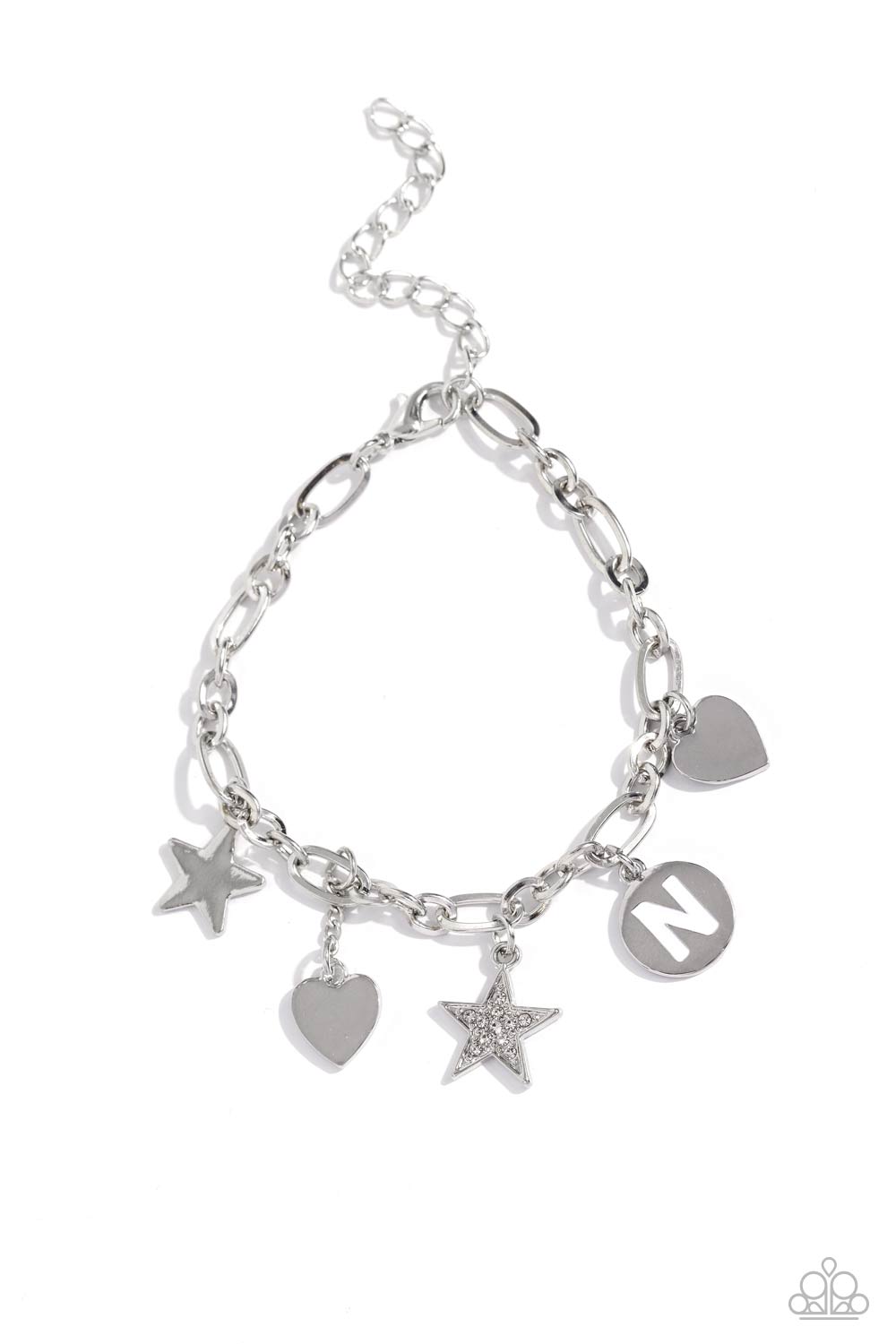 Legacy Letters - White - N Initial Bracelet