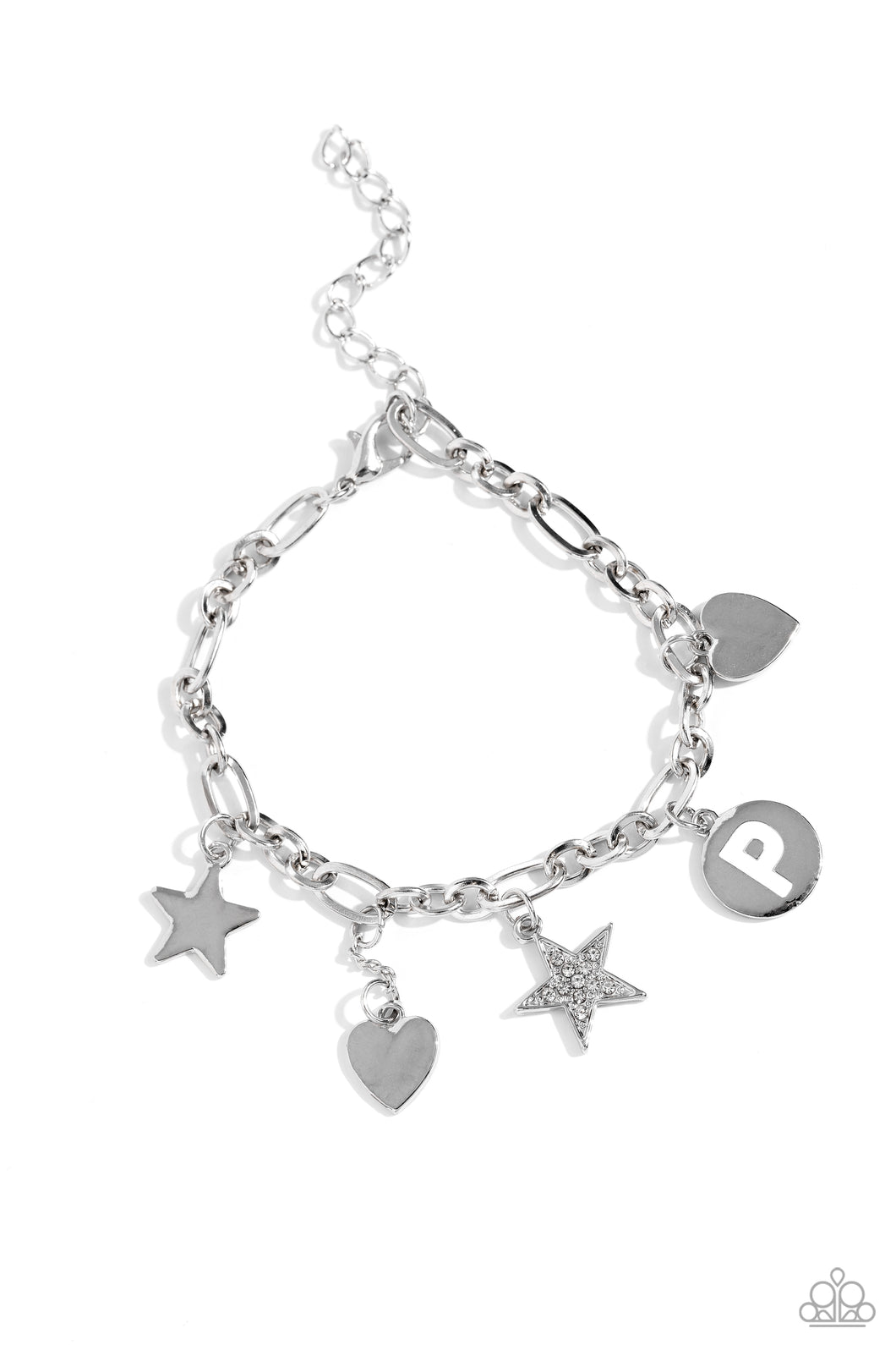 Legacy Letters - White - P Initial Bracelet