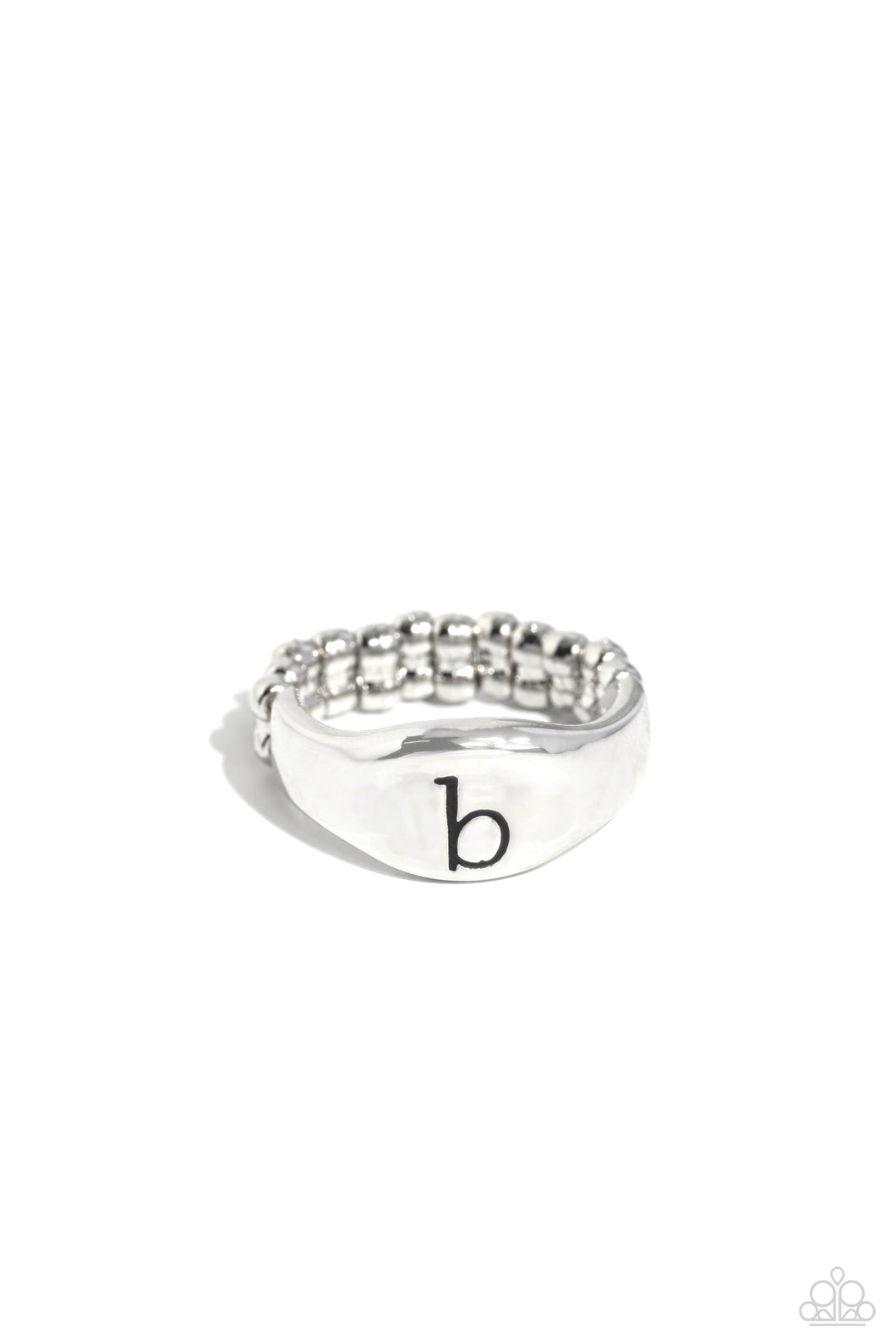 Monogram Memento - Silver - B Initial Ring