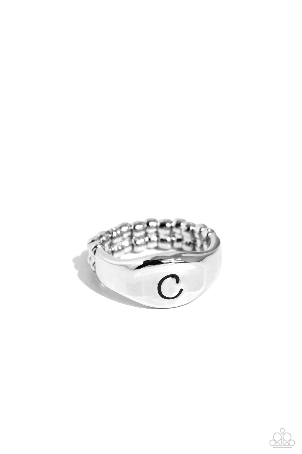 Monogram Memento - Silver - C Initial Ring