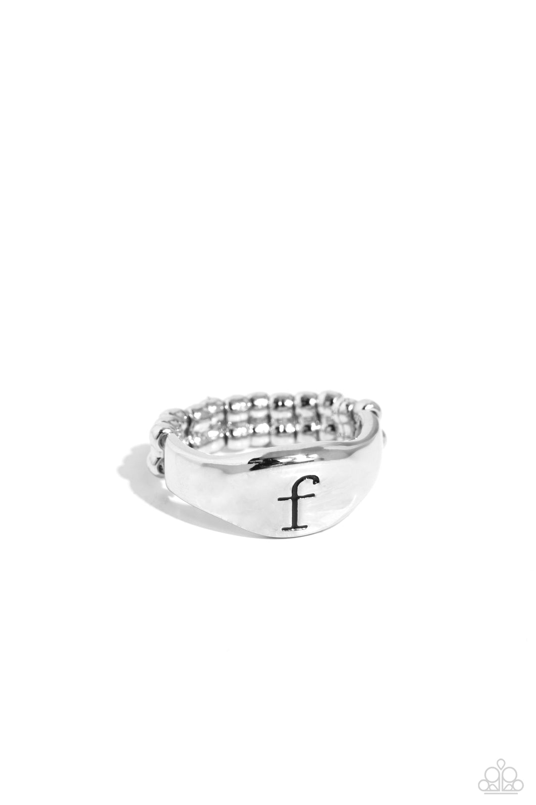 Monogram Memento - Silver - F Initial Ring