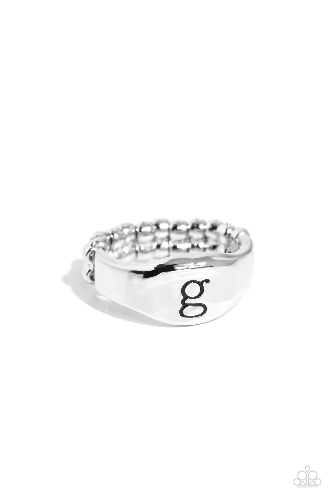 Monogram Memento - Silver - G Initial Ring