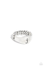 Load image into Gallery viewer, Monogram Memento - Silver - J Initial Ring
