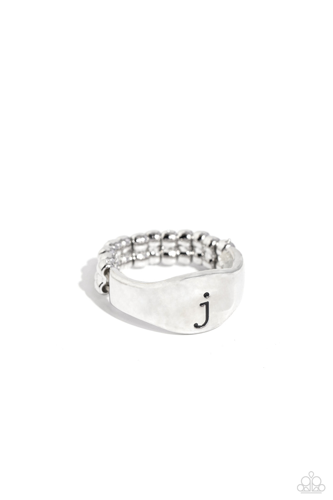 Monogram Memento - Silver - J Initial Ring