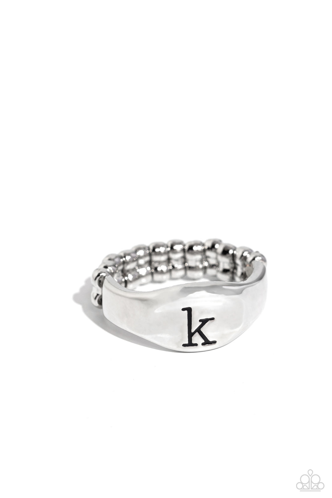 Monogram Memento - Silver - K Initial Ring