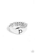 Load image into Gallery viewer, Monogram Memento - Silver - P Initial Ring

