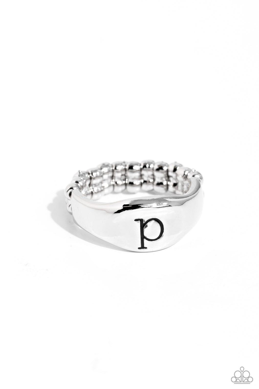 Monogram Memento - Silver - P Initial Ring