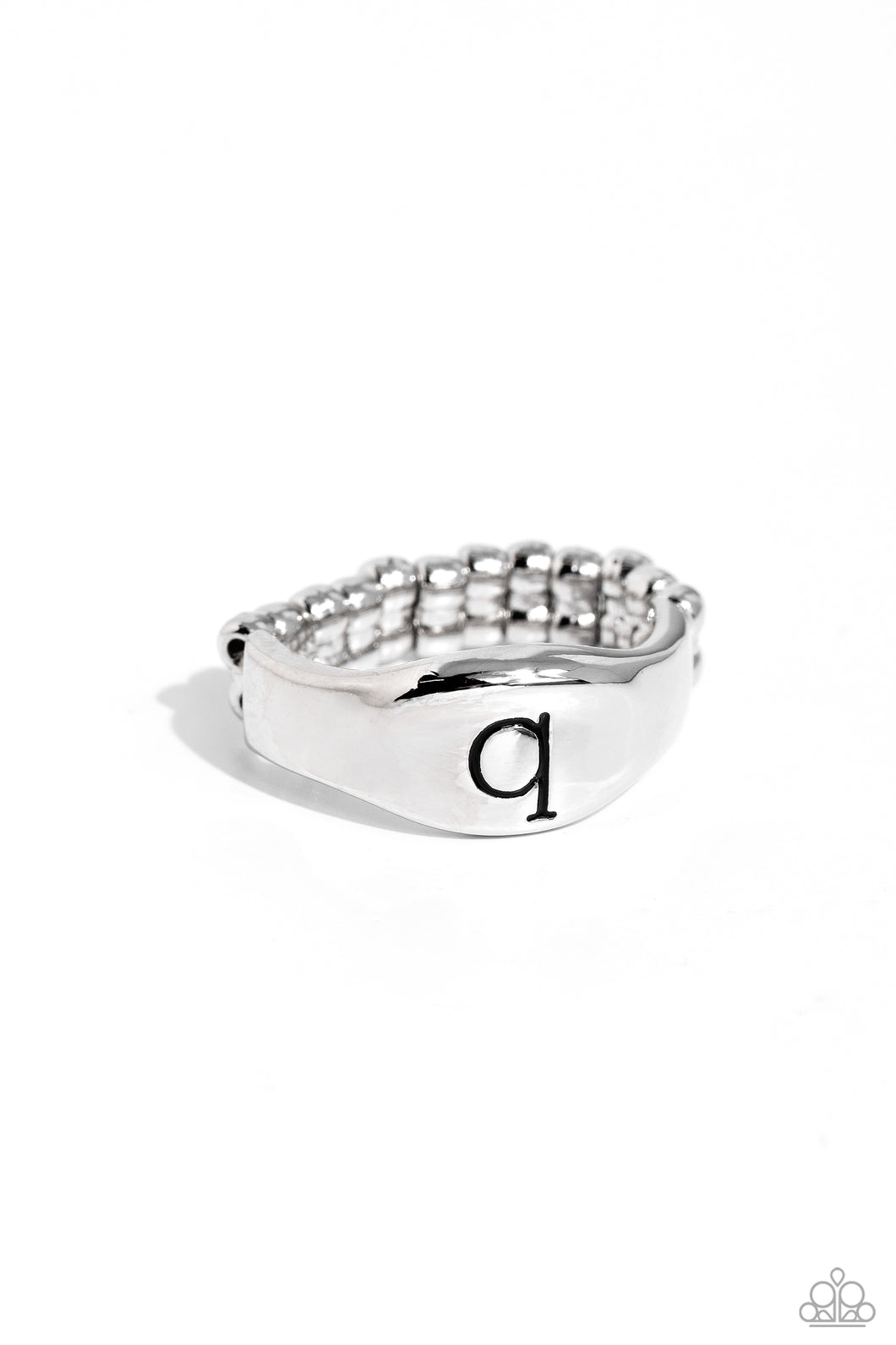 Monogram Memento - Silver - Q Initial Ring