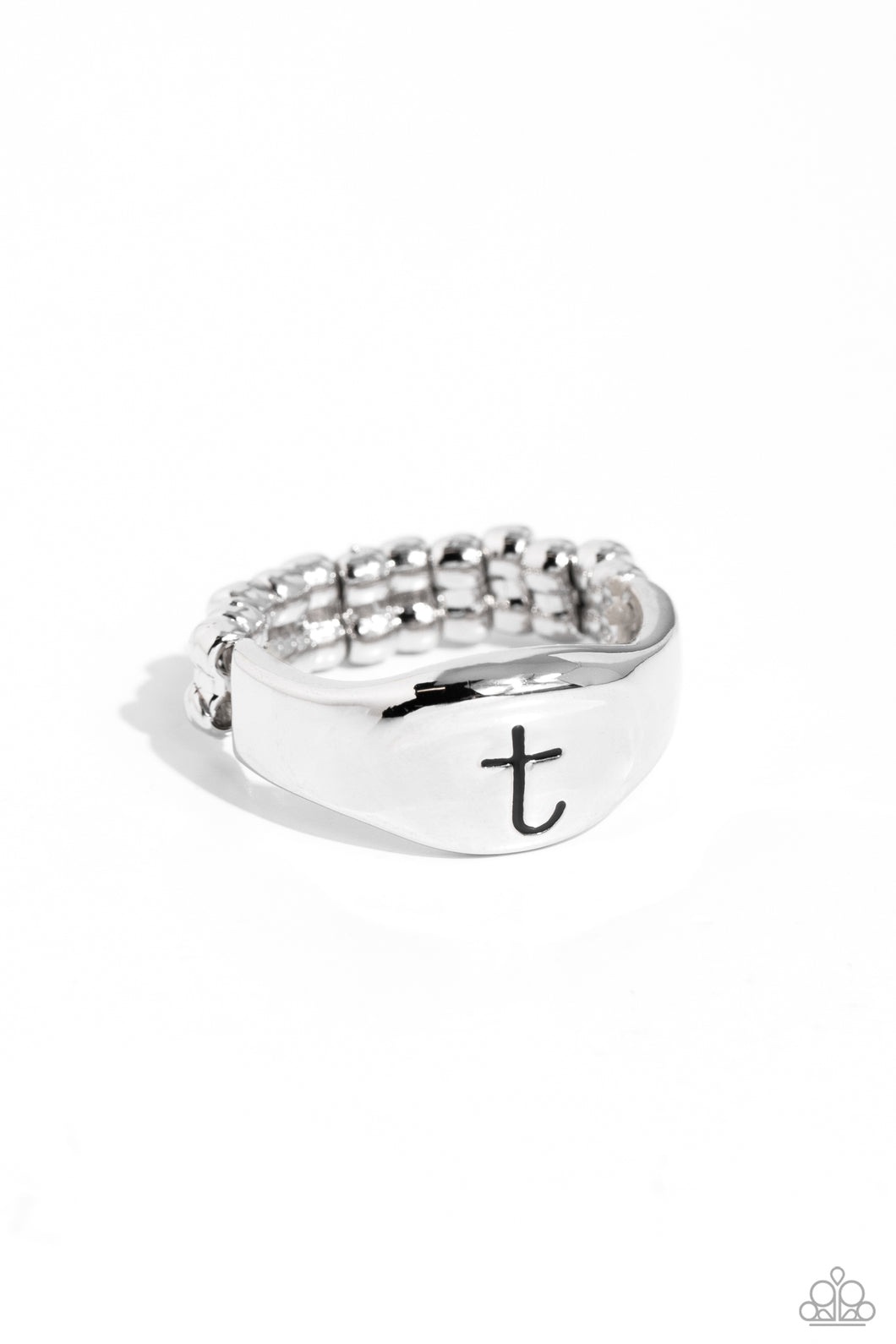 Monogram Memento - Silver - T Initial Ring