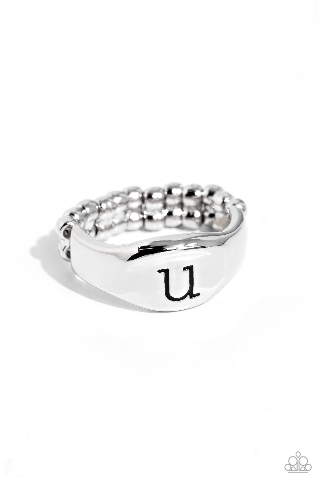 Monogram Memento - Silver - U Initial Ring