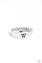 Load image into Gallery viewer, Monogram Memento - Silver - W Initial Ring
