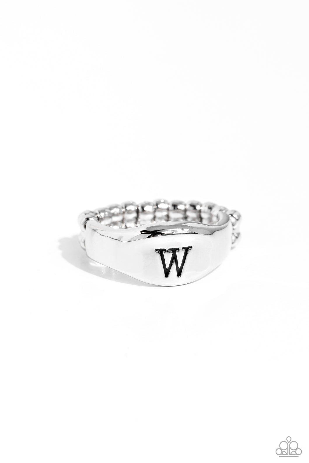 Monogram Memento - Silver - W Initial Ring