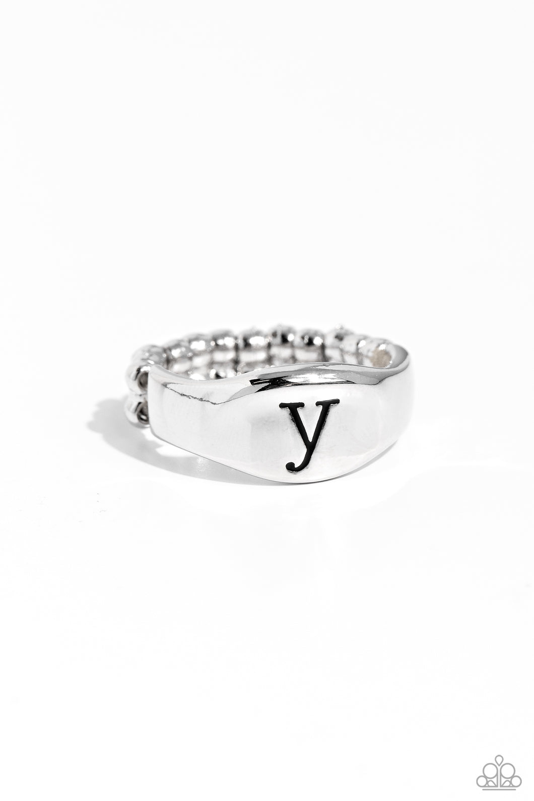 Monogram Memento - Silver - Y Initial Ring