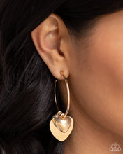 Load image into Gallery viewer, Casually Crushing - Gold (Hoop Heart Earring)
