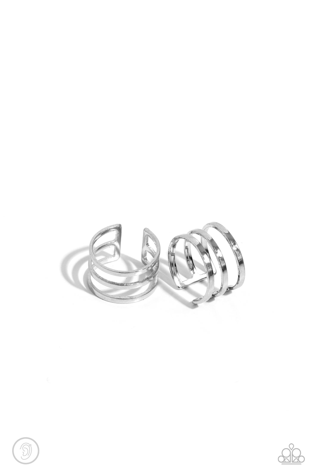 Metro Mashup - Silver (Cuff) Earring