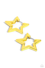 Load image into Gallery viewer, In A Galaxy STAR, STAR Away - Yellow Hoop Earring
