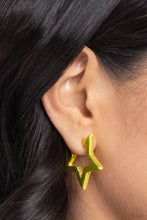 Load image into Gallery viewer, In A Galaxy STAR, STAR Away - Yellow Hoop Earring
