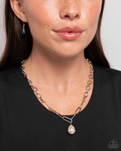 Load image into Gallery viewer, Refined Record - Multi (Teardrop) Silver Paperclip Chain Necklace
