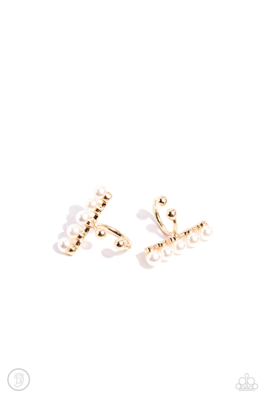 CUFF Love - Gold (White Pearl) Cuff Earring