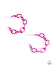 Load image into Gallery viewer, Colorful Cameo - Pink Hoop Earring
