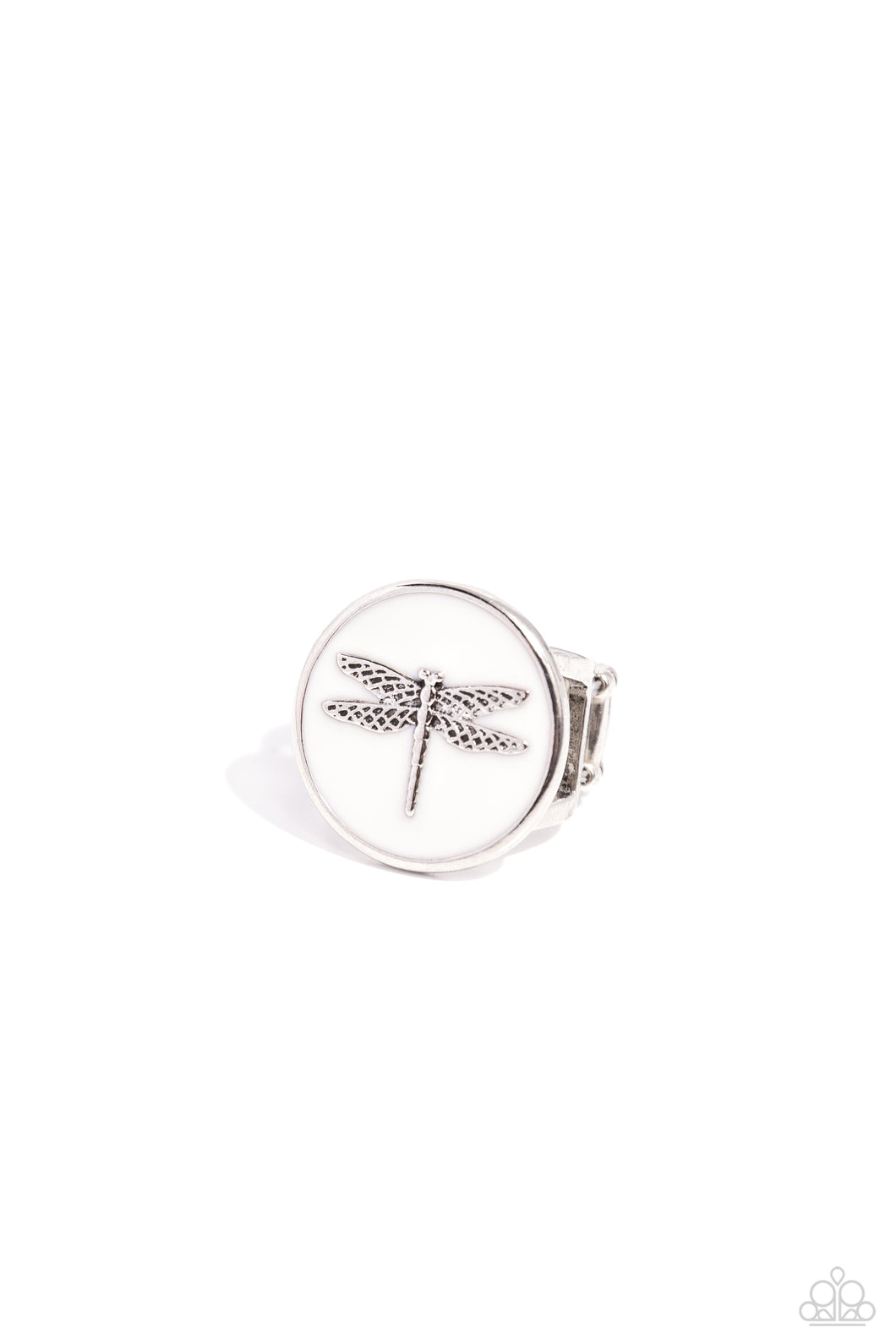 Debonair Dragonfly - White (Dragonfly) Ring