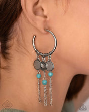 Load image into Gallery viewer, Peppy Pinnacle - Blue (Turquoise) Hoop Earring (SSF-0424)
