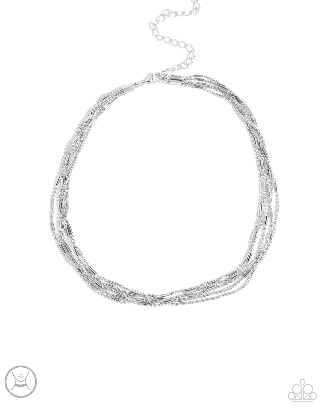 Monochromatic Marvel - Silver (Choker) Necklace