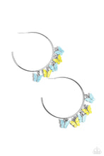 Load image into Gallery viewer, Bemusing Butterflies - Blue/Yellow (Hoop Butterfly) Earring
