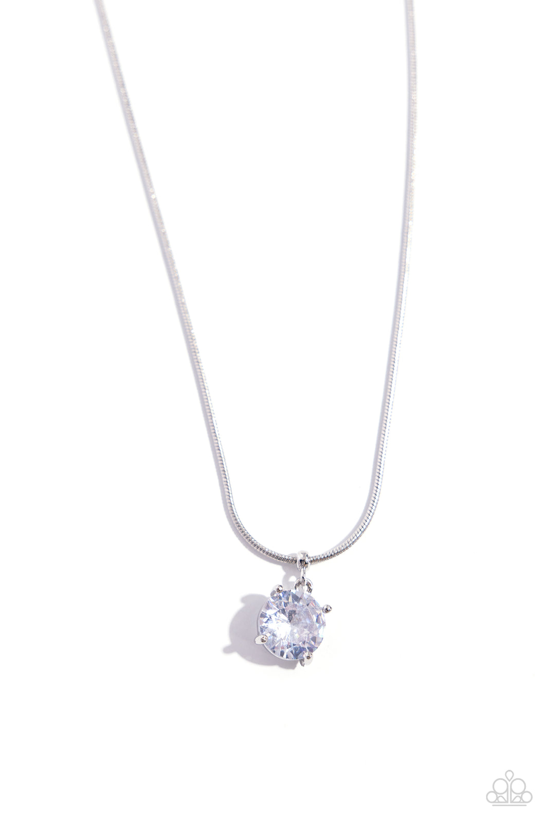 Pronged Premiere - White (Rhinestone) Necklace