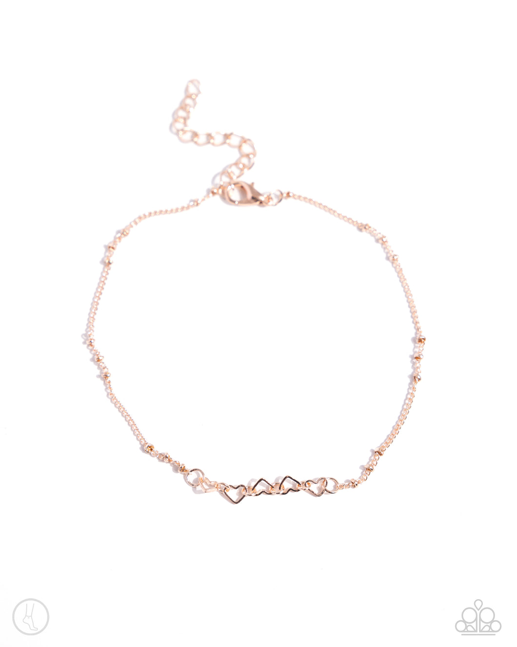 Satellite Shimmer - Rose Gold (Heart) Anklet