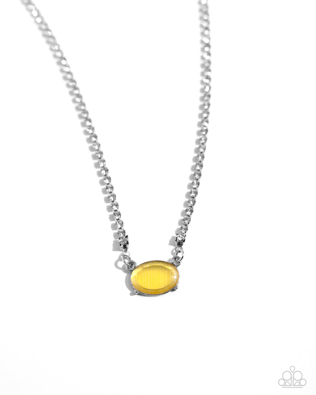 Dynamic Delicacy - Yellow (Cat's Eye Bead)Necklace