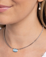 Load image into Gallery viewer, Dynamic Delicacy - Blue (Cat&#39;s Eye Bead) Necklace
