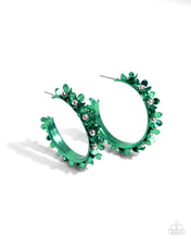 Load image into Gallery viewer, Fashionable Flower Crown - Green (Emerald Hue Flowers) Earring
