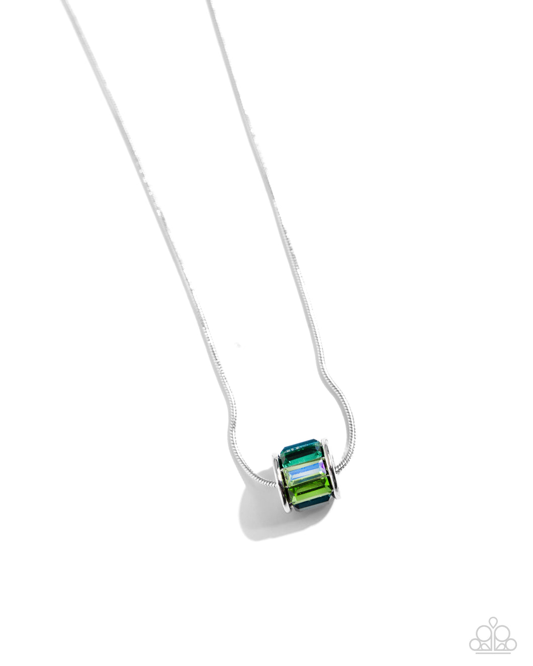 Warden Wheel - Green (Emerald-Cut) Necklace