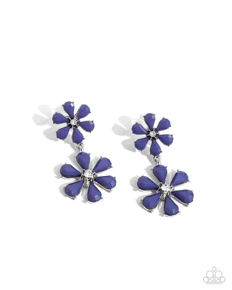 A Blast of Blossoms - Blue Post Earring