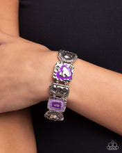 Load image into Gallery viewer, Hammered History - Purple (Heart) Bracelet
