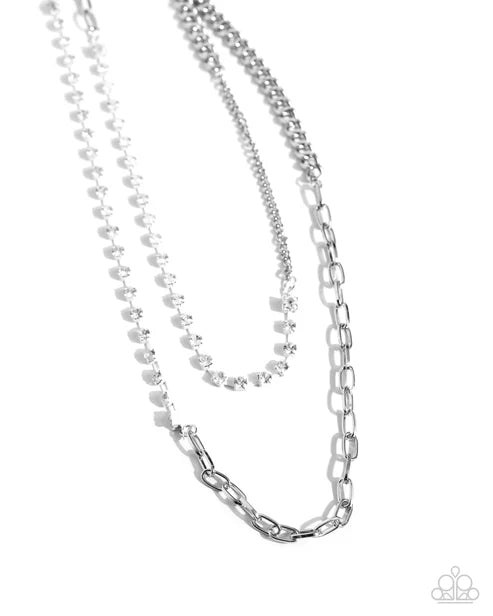 Boxy Brillance - White Necklace