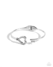 Load image into Gallery viewer, The Key to Romance - White (Rhinestone) Heart Bracelet
