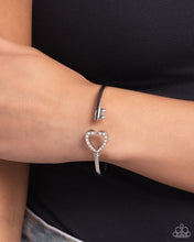 Load image into Gallery viewer, The Key to Romance - White (Rhinestone) Heart Bracelet
