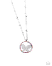 Load image into Gallery viewer, Festive Flight - Pink (Butterfly) Necklace
