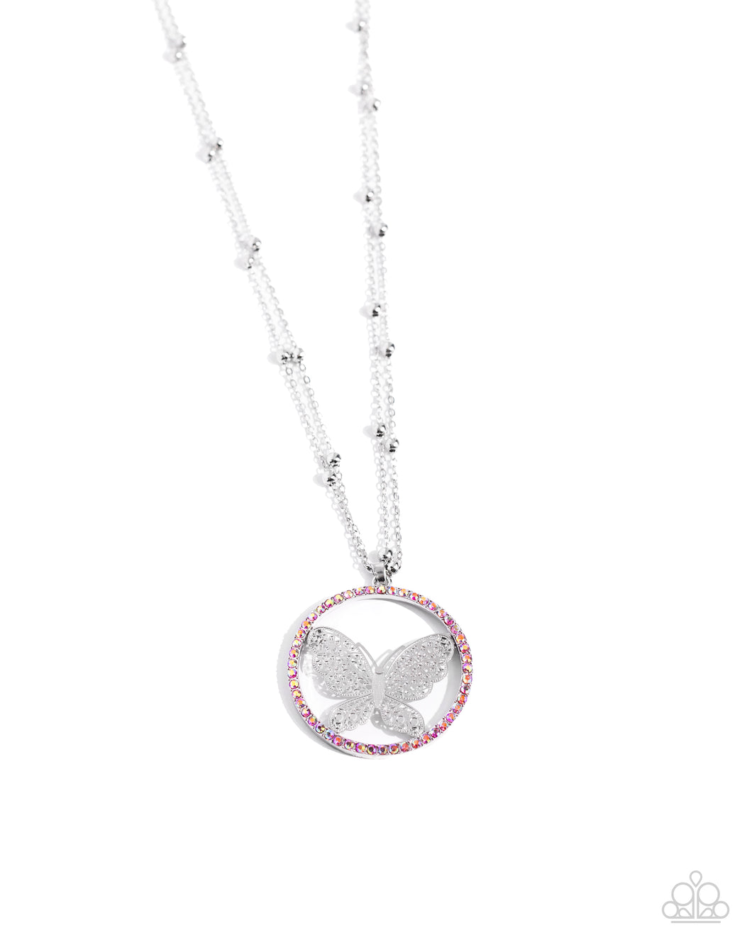 Festive Flight - Pink (Butterfly) Necklace